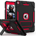 ZoneFoker Case for iPad 9th/8th/7th Generation 2021/2020/2019(10.2 inch), Heavy Duty Military Grade Shockproof Rugged Protective 10.2" Cover with Built-in Stand for iPad 9 8 7 Gen (Black+Red)