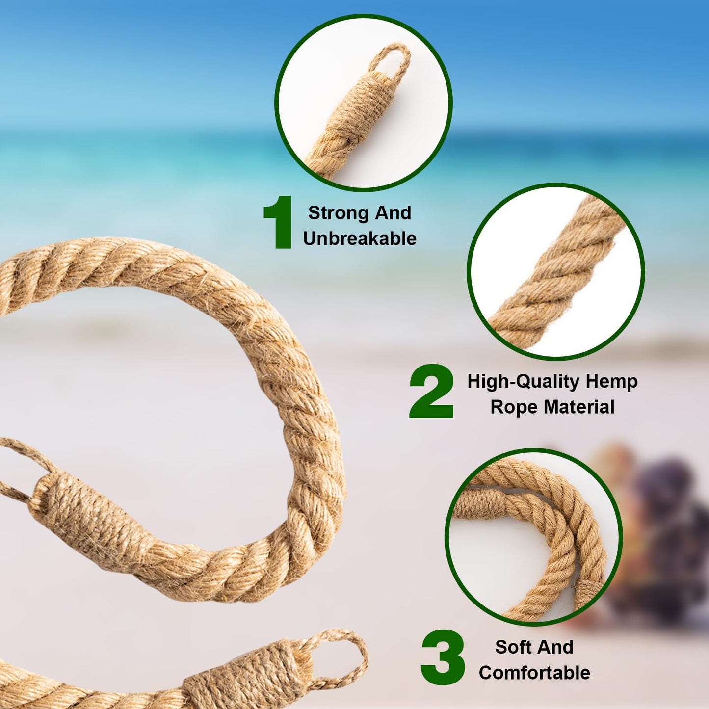 Swirge 23.6" Hermit Crab Climbing Toys, 2Pcs Hermit Crab Jute Rope Ladder with Hook, Reptile Climbing Decor, Habitat Accessories for Tree Frogs