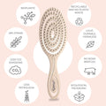 Ninabella Organic Detangling Hair Brush for Women, Men & Children - Does not Pull on Hair - Hair Straightening Brushes for Straight, Curly & Wet Hair - Unique Spiral Hairbrush