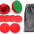 Qtimal Home Standard Air Hockey Paddles and 2 Size Pucks, Small Size for Kids, Large Size for Adult, Great Goal Handles Pushers Replacement Accessories for Game Tables (2 Striker, 6 Puck Pack)