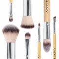 SHANY Makeup Brushes - I love Bamboo - 7pc Petite Pro Bamboo Make up brush set with cosmetics brush Carrying Case