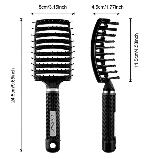 Hair Brush, Professional Curved Vented Brush for Faster Blow Drying for Women, Men, Paddle Detangling Brush for Wet Dry Curly Thick Straight Hair