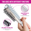 HAIRSHARK 3-in-1 Volume Hair Brush, Two-Sided Backcombing/Scalp Brush w/Boar and Polymer Bristles, Easy To Use Styling Comb for All Hair Types, Volume, Blow Dry Look, & Wave Brush