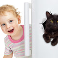 Autocollants 3D pour chat Winston &amp; Bear - Lot de 2 - Autocollants muraux pour chat noir - Autocollants muraux pour chat pour chambre - Réfrigérateur - Toilettes - Voiture - Emballage de vente au détail