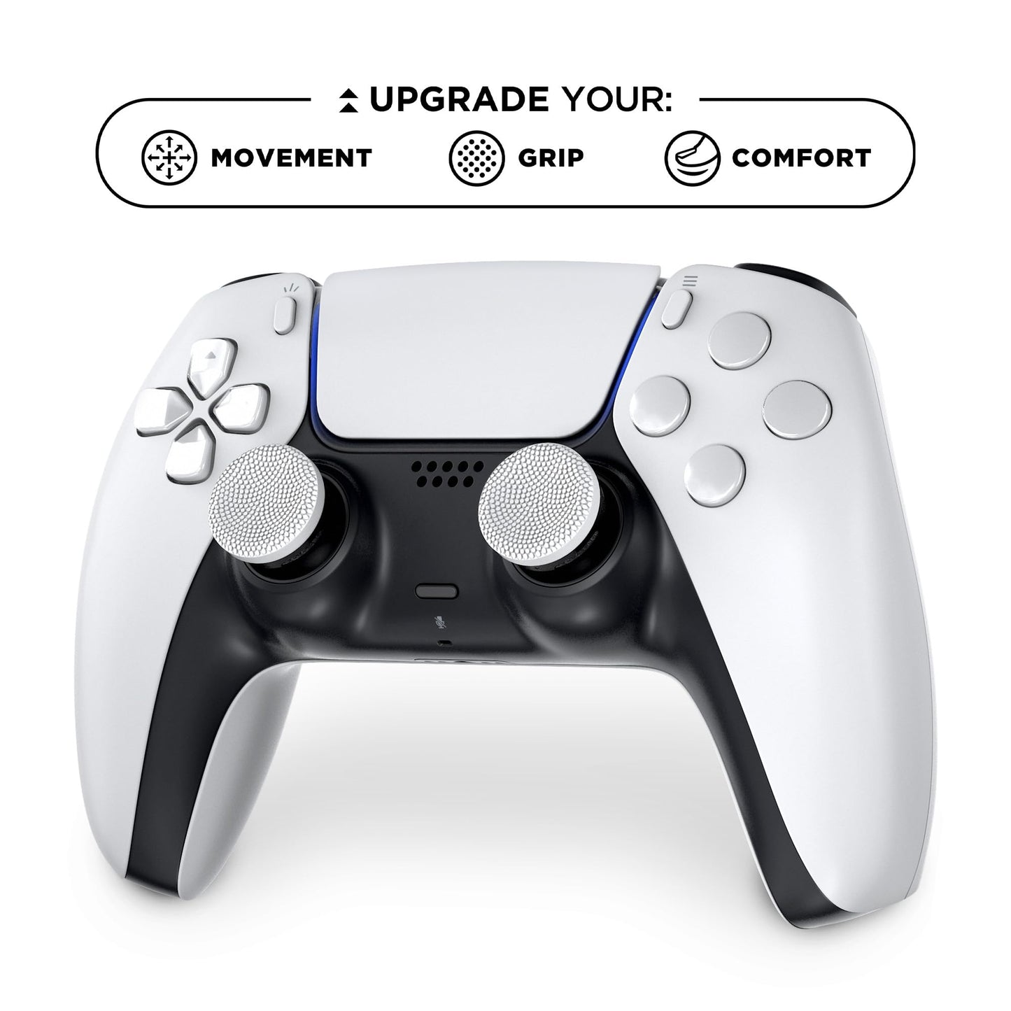 KontrolFreek Clutch for PlayStation 5 (PS5) and PlayStation 4 (PS4) Controller | Performance Thumbsticks | 2 Low-Rise Concave | Black & White