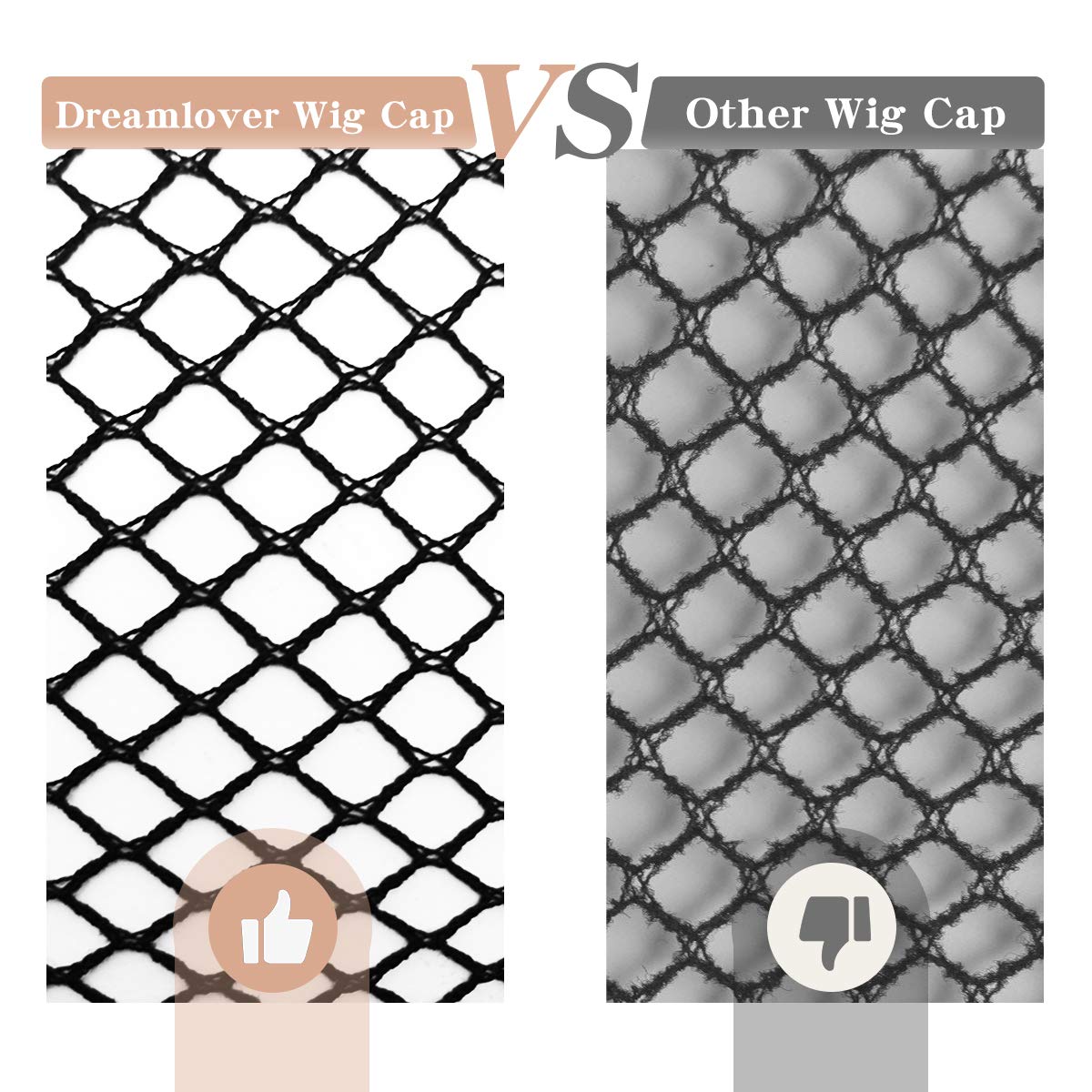 Dreamlover Crochet Wig Caps, Black Mesh Wig Caps for Wigs, 3 Pieces