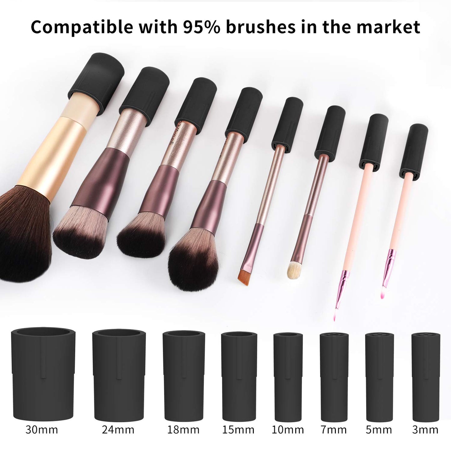 Senbowe Upgraded Makeup Brush Cleaner and Dryer Machine, Electric Cosmetic Automatic Brush Spinner with 8 Size Rubber Collars, Wash and Dry in Seconds, Deep Cosmetic Brush Spinner for All Size Brushes