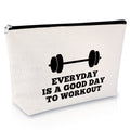 Workout Gift for Women Makeup Bag Weightlifting Fitness Gift Trainer Bodybuilding Gift Dumbbell Gift Inspirational Gift for Sister Friends Christmas Birthday Gift for Athletic Coach Cosmetic Bag