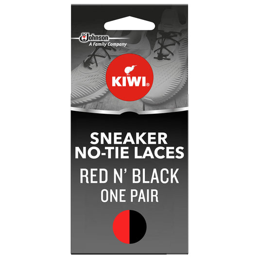 Cordones para zapatillas KIWI que no se atan, color rojo y negro, talla única, 1 par