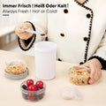 Yogurt Parfait Cups With Lids and Spoons,Breakfast On The Go,Portable Cereal Container To Go,Travel Cereal Bowl and Milk Container,Overnight Oats Snack Container & Salad Dressing/Granola Holder(White)