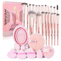 29 Pcs Makeup Brushes Set, Professional Makeup Kit Cosmetics Brushes Foundation Concealer Powder Face Eye Make up Brushes Kit (Pink)