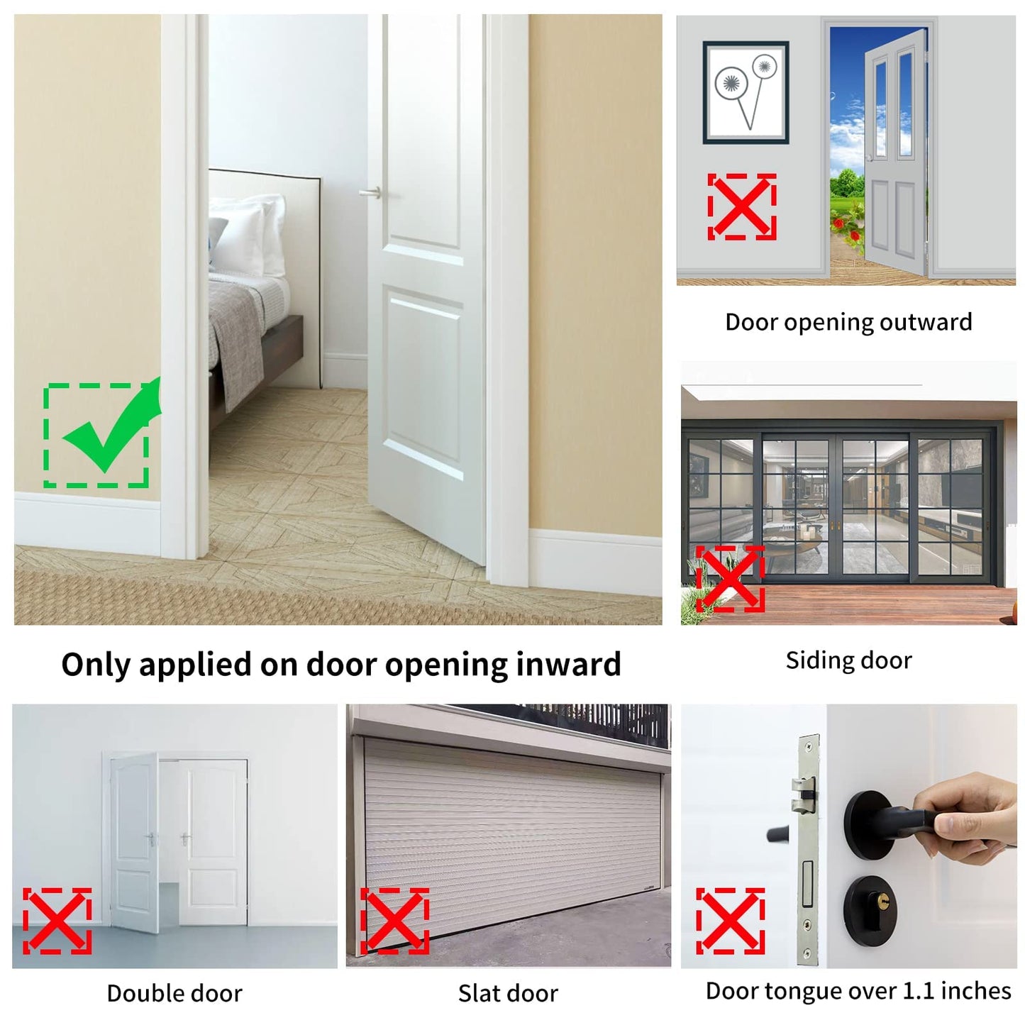 Portable Door Lock 2Pack Extra Lock for Additional Privacy and Safety in Home,Hotel and Apartment,Prevent Unauthorized Entry,Protect Family Security in Traveling,Home,Bedroom,Hotel,Apartment,AirBNB