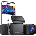 Dash Cam 1296P Front Dashcam, V300 WiFi Dash Camera for Cars with App, Night Vision, Mini Hidden Single Car Camera, Loop Recording, 24H Parking Mode, Support 256GB Max, Black