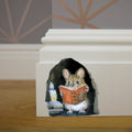 2 Stickers Mouse Reading Book in Wall 3D Sticker Decal Funny 2 Pack by Lumiere Tech