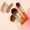 DUcare Makeup Brushes 9Pcs Deer Series Makeup Brush set with Bag Brush Kabuki Foundation Blending Powder Blush Concealers Eyeshadows Brushes