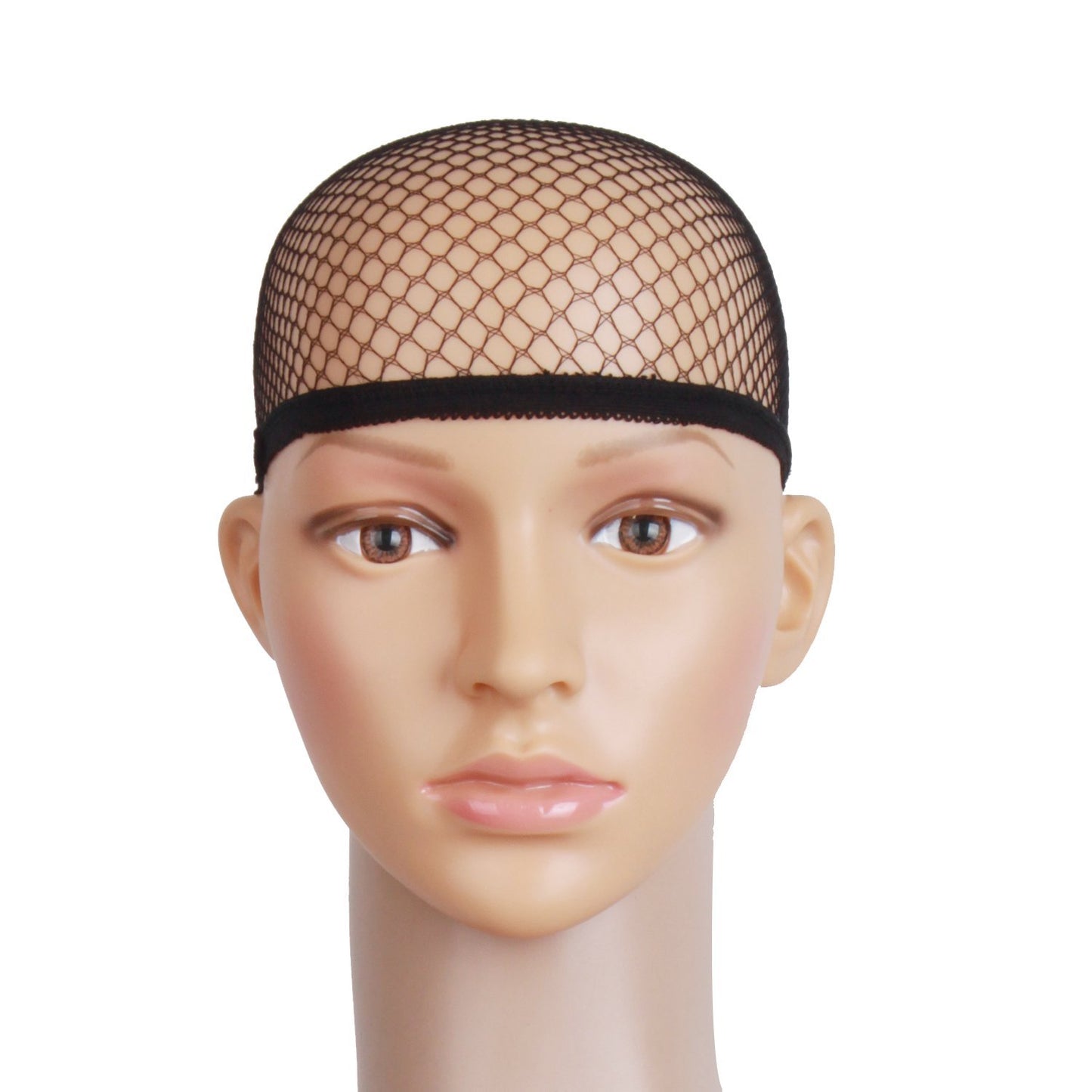 MapofBeauty 3 Pieces Elastic Hair Mesh Net One Size Wig Caps(Black)