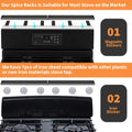 BFONS 30" Magnetic Stove Top Shelf Spice Rack Storage, Silicone Top Heat Material Stove Rack Shelf Flexible Seasoning Organizer Kitchen Shelves Gadgets with 2 Functional Prtitions for Kitchen （Grey）