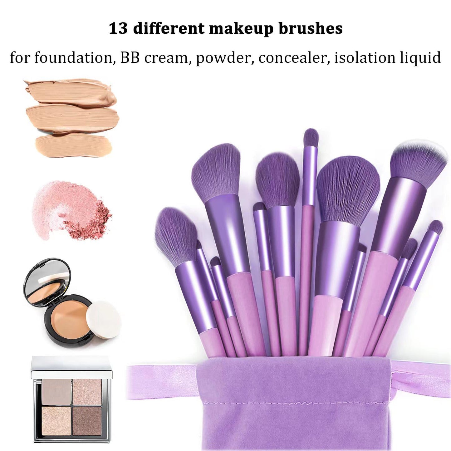 Koccido Makeup Brushes 22 Pcs Makeup Kit,Foundation Brush Eyeshadow Brush Make up Brushes Set (Purple, 22 Piece Set Large)