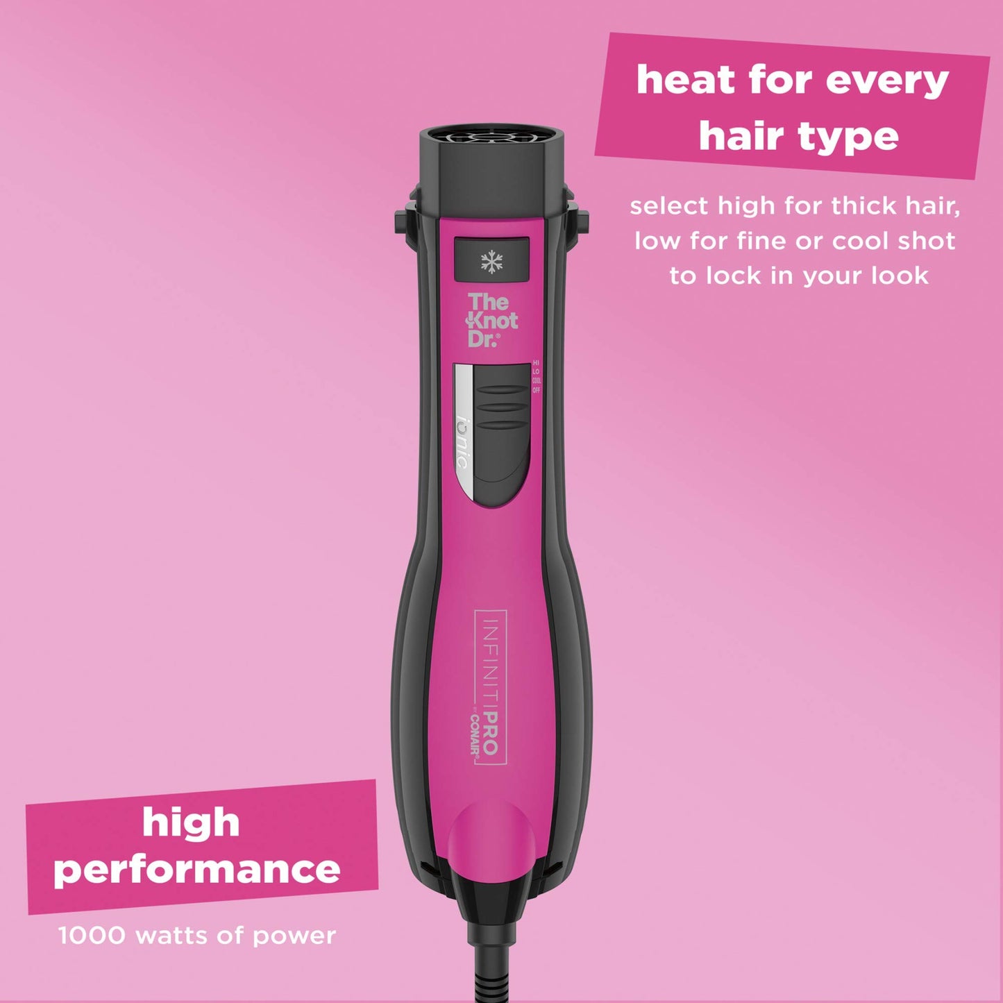 Conair The Knot Dr. All-in-One Smoothing Dryer Brush, Hair Dryer & Hot Air Brush