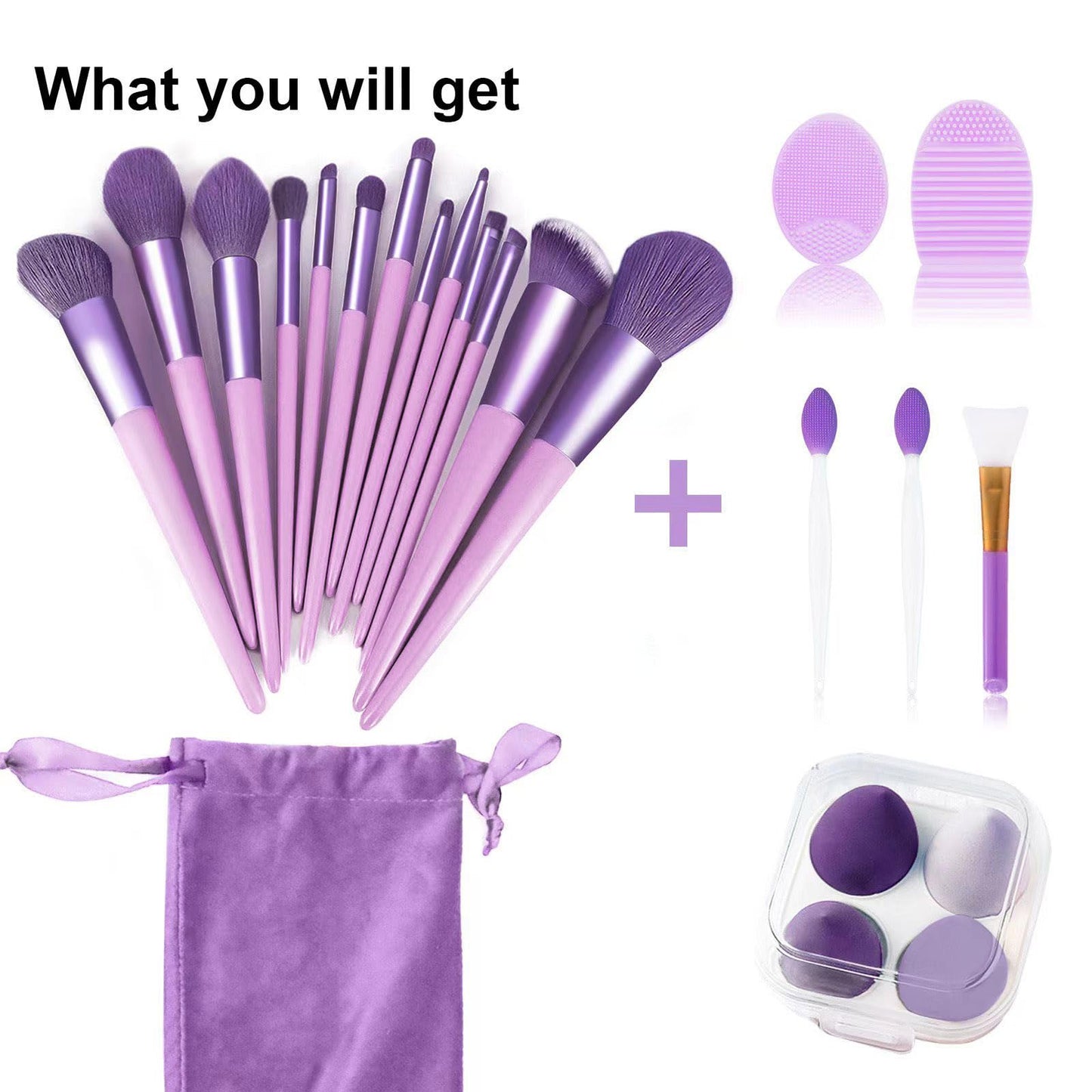 Koccido Makeup Brushes 22 Pcs Makeup Kit,Foundation Brush Eyeshadow Brush Make up Brushes Set (Purple, 22 Piece Set Large)