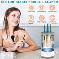 Makeup Brush Cleaner Machine, Automatic Cosmetic Brush Cleaner Makeup Brush with Brush Clean Mat，Electric Makeup Brush Cleaner Tools for All Size Makeup Brush