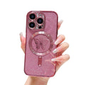 Funda para iPhone 16 Pro (6,3 pulgadas, 2024), compatible con MagSafe, diseño de mariposas de lujo con purpurina para mujeres y niñas, funda suave a prueba de golpes para teléfono, color rosa