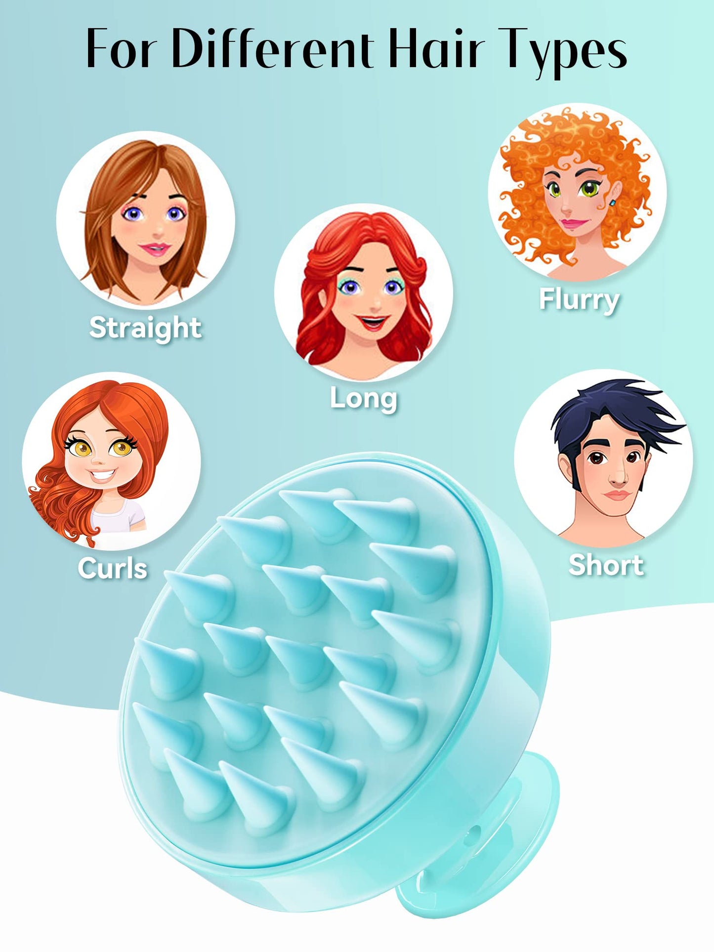 HEETA Shampoo Scalp Brush Massager Hair Growth, Scalp Scrubber with Soft Silicone Bristles for Hair Growth & Dandruff Removal, Hair Brush for Scalp Exfoliator, Green