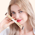 DUcare Makeup Brushes Duo End Foundation Contour Powder and Buffer Brush Bronzer Double Makeup Brush Set 2Pcs white