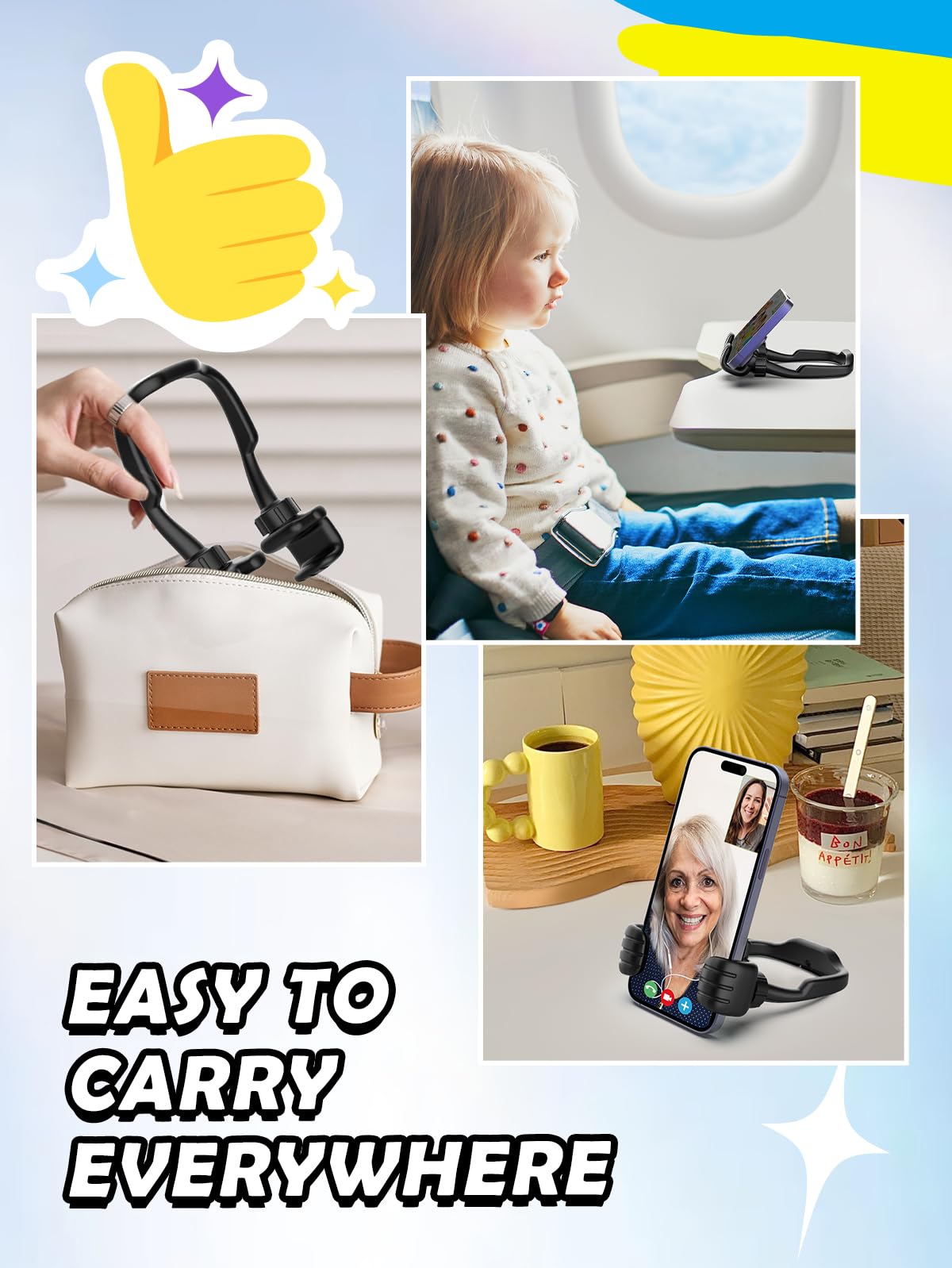 Valentines Day Gifts for Him Kids Men Teen Boys Cell Phone Stand: Thumbs Up Lazy Phone Holder for Desk Funny Gadgets Birthday Gifts for Her Women Girls Boyfriend Adults Son Daughter Teenage Students