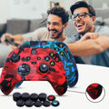 [2 Pack] Jusy Compatible with Xbox Series X/S Controller Soft Silicone Cover Skin, Sweat-Proof Dust-Proof Anti-Slip Case Cover Protective Accessories Set, with 10 Thumb Grips (Red+Blue)