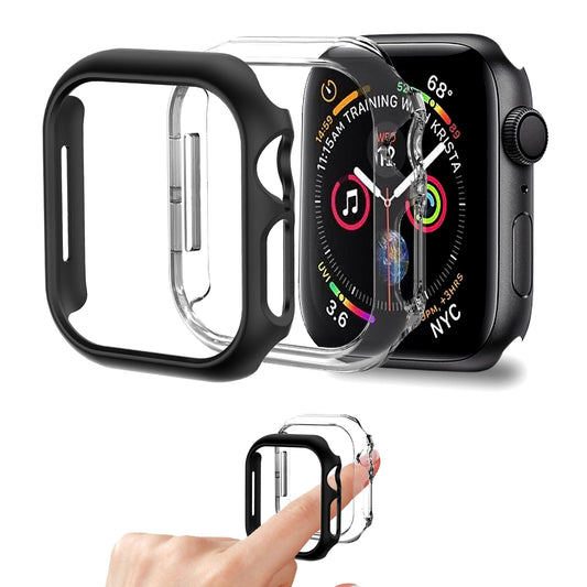 Jaroco 2 Pack [No Screen Protector] Bumper Case for Apple Watch Series 9 Series 7 8 45mm, Slim Shockproof Protective Bumper Cover for iWatch S9/S8/S7 Accessories 45mm, Black+Clear