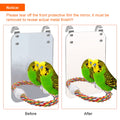 7‘’ Bird Mirror Coolrunner Mirror for Bird Cage Bird Mirror for Parakeets Cage Cockatiels Conures Cage Bird Parrot Mirror with Rope Parrot