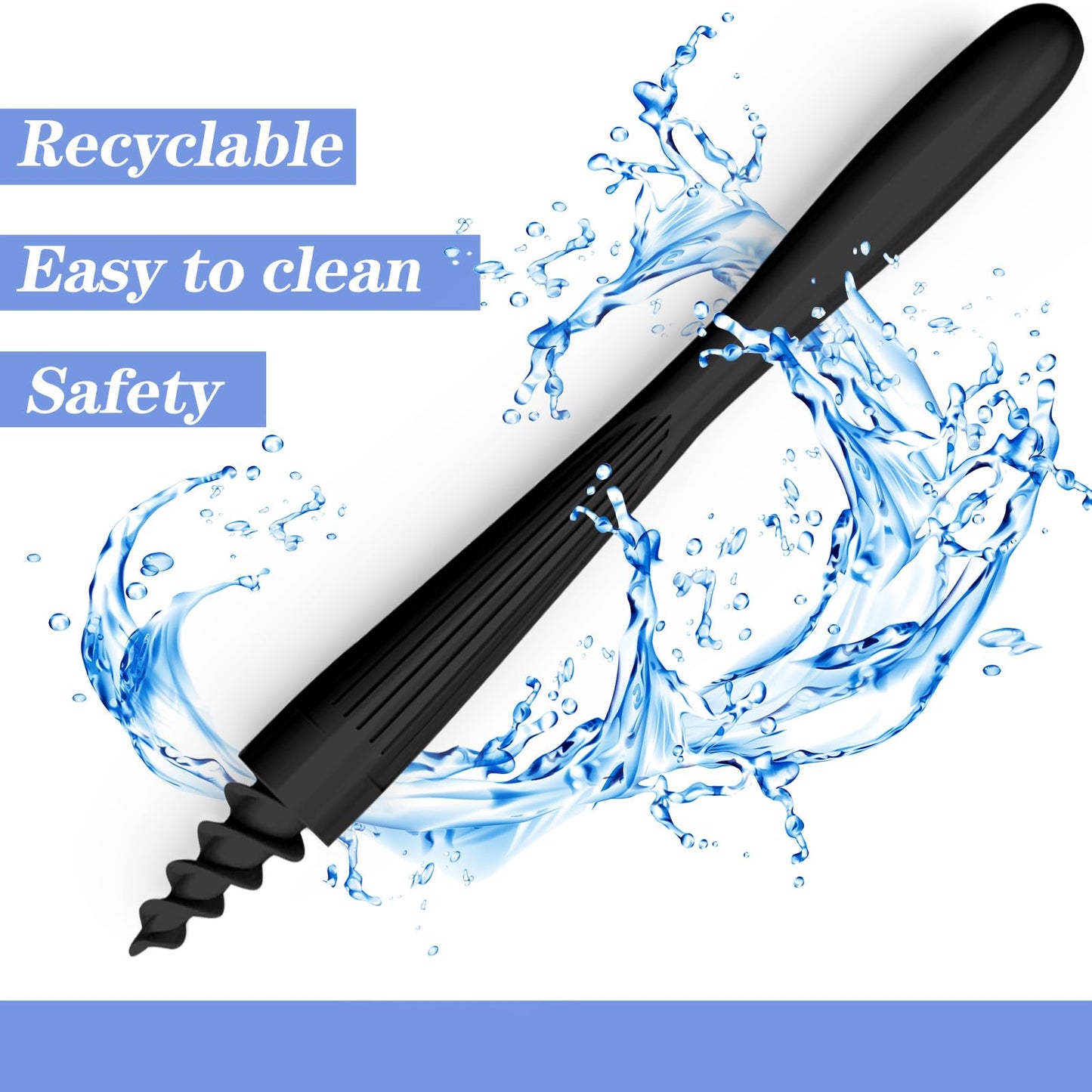 7 in 1 Ear Wax Removal Tool, Q-Grips Ear Wax Removal Reusable and Washable Replacement Soft Silicone Tips for Cleaner Earwax, Ear Wax Removal Kit Contains 3 Types of Ear Cleaner Tools (Deep Black)