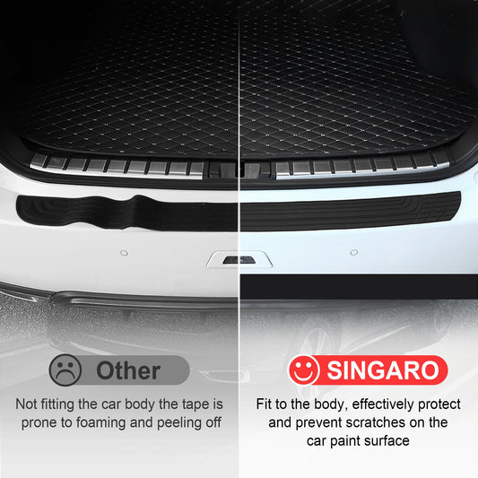 SINGARO Car Rear Bumper Protector, 41inch x3.4inch Car/SUV Universal Rubber Anti-Scratch Trunk Exterior Accessories