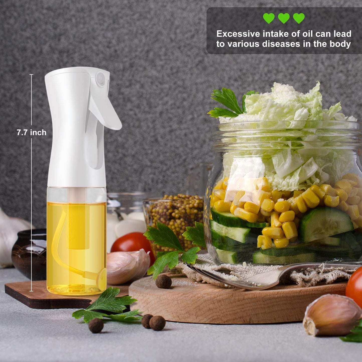 Oil Sprayer for Cooking- 200ml Glass Olive Oil Sprayer Mister, Olive Oil Spray Bottle, Kitchen Gadgets Accessories for Air Fryer, Canola Oil Spritzer, Widely Used for Salad Making, Baking, Frying,BBQ4