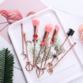 Makeup Brushed Set 8PCs Sailor Moon Magical Girl Golden Cosmetic Brush Tool Pink Eyeshadow Brushes Eyeliner Eyebrow Essential Cosmetic Brush Kits