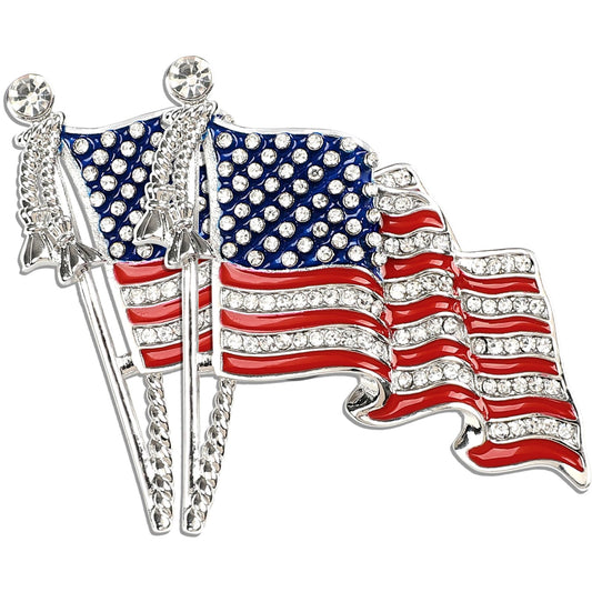 2Pcs Exquisite American Flag Pin -The Stars and Stripes Flag Enamel Lapel Pin Set, USA Flag Pin Gifts for Memorial Day, Independence Day,Veterans Day, Flag Day