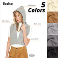 Écharpe à capuche tricotée BASICO 5 couleurs pour femmes et hommes - Cagoule d'hiver - Blanc crème, caramel, gris clair, gris chiné, noir (noir)