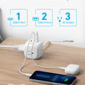 Anker 20W USB C Power Strip, 321 Power Strip with 3 Outlets and USB C Charging for iPhone 15/15 Plus/15 Pro/15 Pro Max, 5 ft Extension Cord, Power Delivery Charging for Dorm Rooms,Home Office