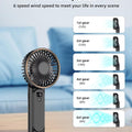 TUNISE Portable Handheld Fan, Portable Fan Rechargeable, 4000mAh, 180° Adjustable, 6 Speed Wind, Display Electricity in Real Time, USB Rechargeable Foldable Fan, Quiet Personal Fan as Power Bank