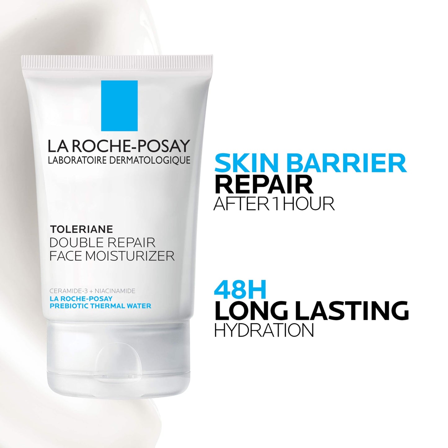 La Roche-Posay Toleriane Double Repair Crème Hydratante Visage, Crème Hydratante Quotidienne Visage avec Céramide et Niacinamide pour Tous Types de Peau, Sans Huile, Sans Parfum