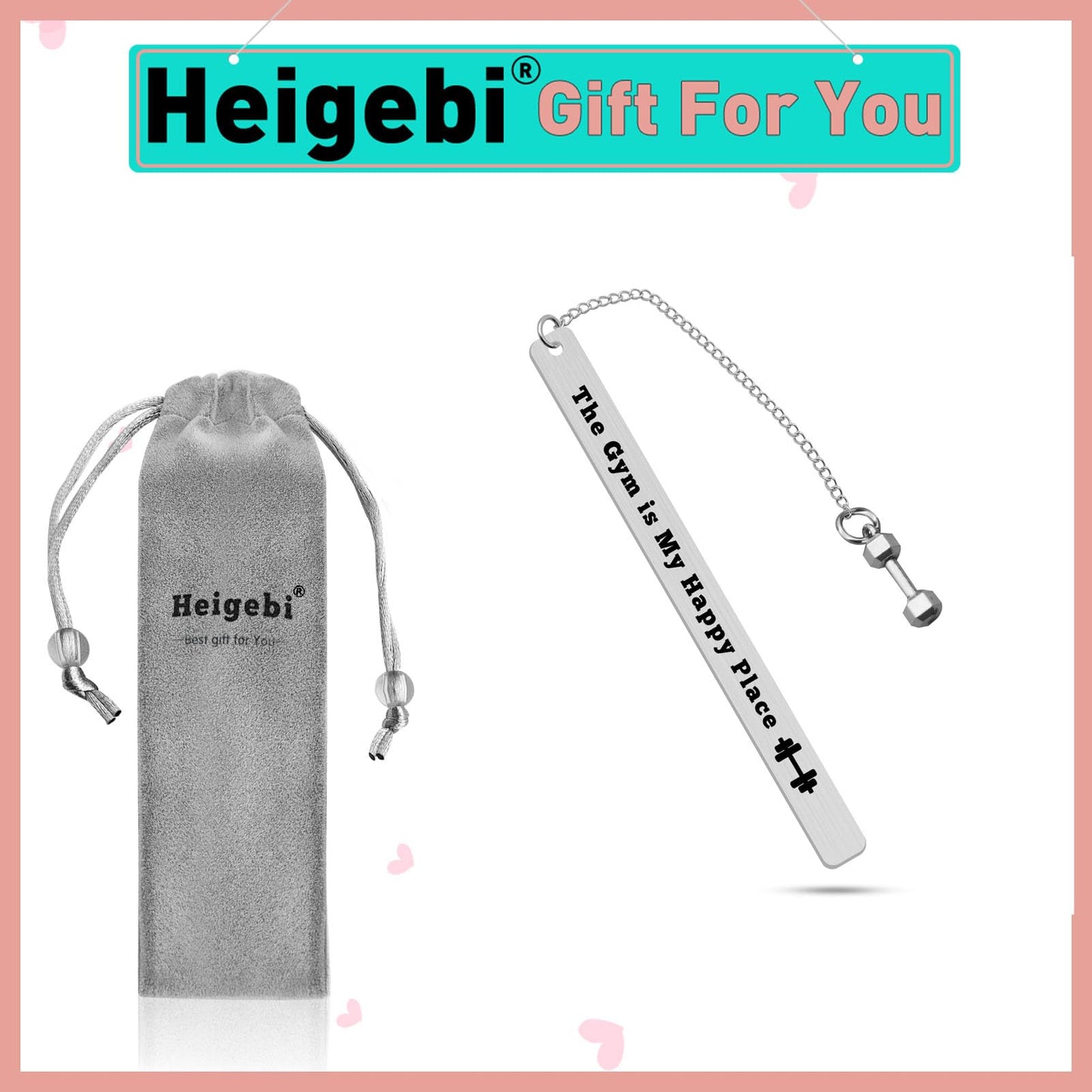 Dumbbell Bookmarks Workout Bookmarks Funny Gym Workout Jewelry Fitness Trainer Bookmarks Gifts for Women Men Bodybuilding Jewelry The Gym is My Happy Place/Believe Inspirational Fitness Gifts