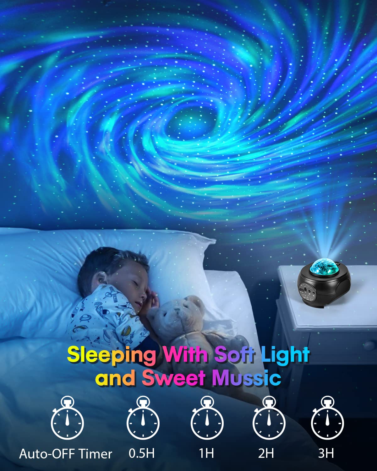 Projecteur d'étoiles Galaxy Light, projecteur Galaxy pour chambre à coucher avec télécommande APP, minuterie - Projecteur de veilleuse pour enfant adulte Aurora Light Projector