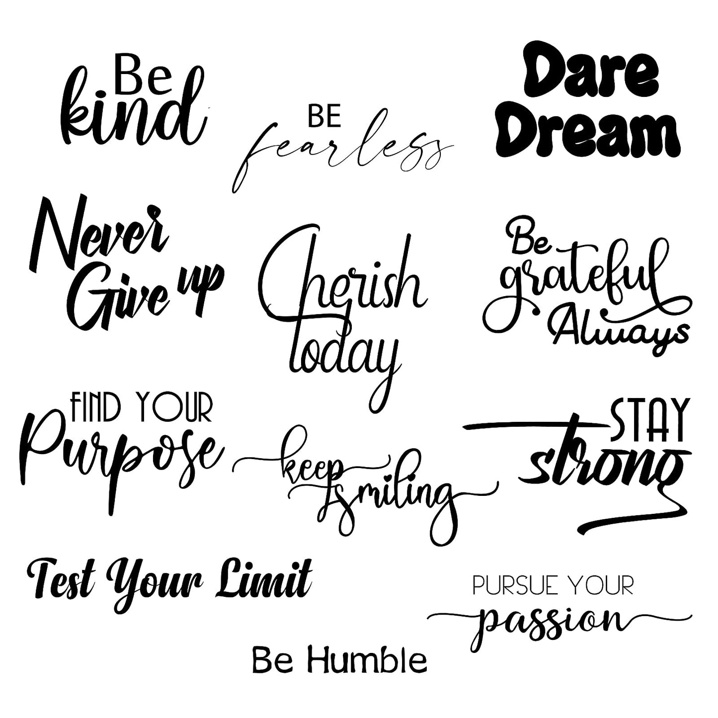 12 Pieces Inspirational Wall Decals Stickers Quotes Peel and Stick Vinyl Wall Decals Classroom Decals for Walls Motivational Saying Positive Wall Stickers for Bedroom Office Teen Dorm Art Decor