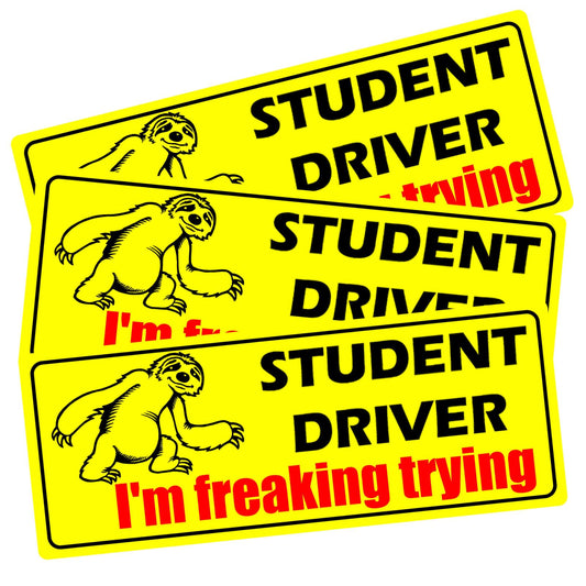 Funny Student Driver Magnet - Perfect for New Drivers - Reflective Sticker - Must-Have for Student Drivers!