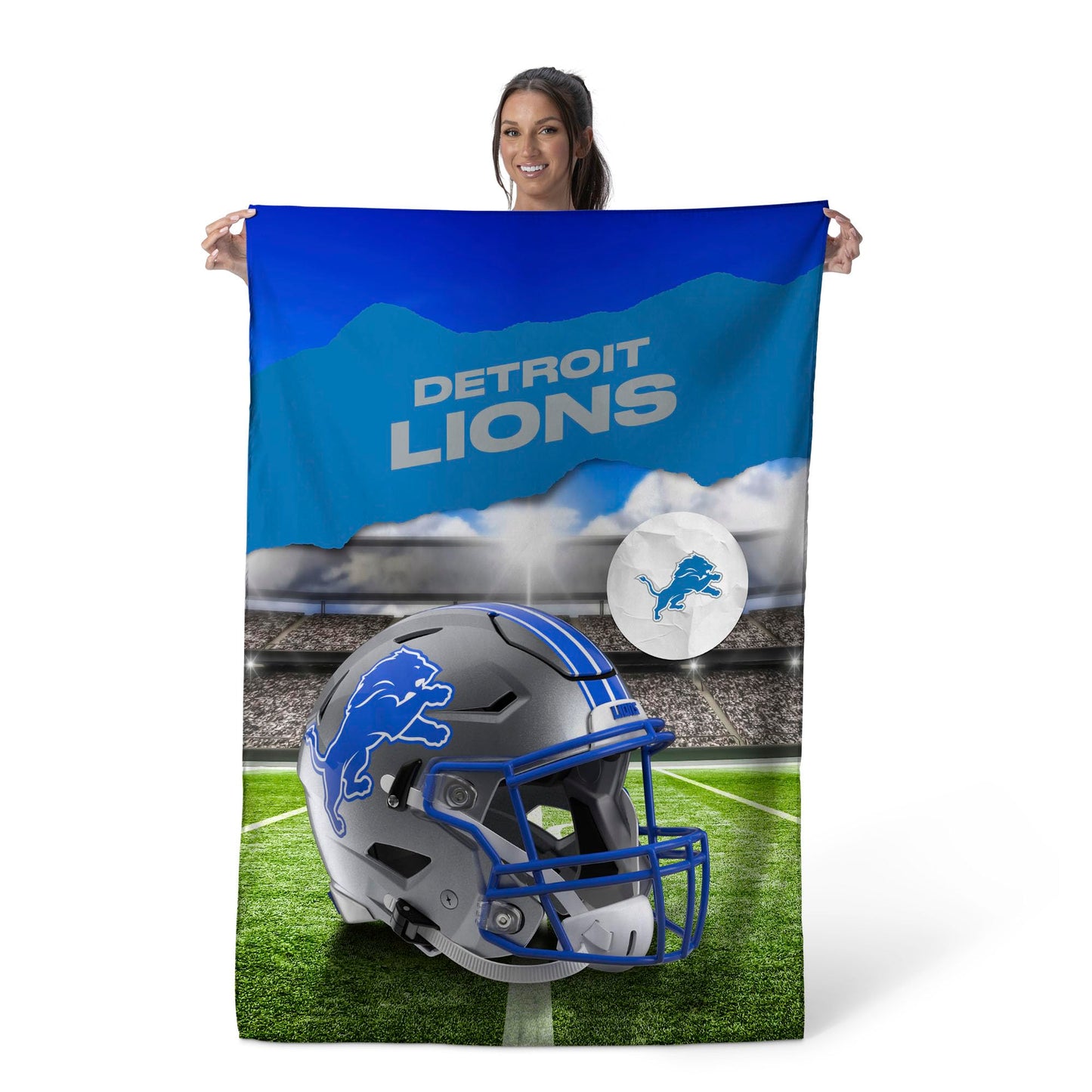 Decoración de pared con el centro del campo de los Detroit Lions de la NFL de NORTHWEST NFL, 40 x 57 pulgadas