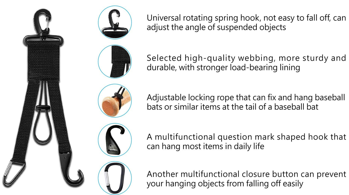 XINFULLWOL 3 in 1 Multifunctional hook,Baseball&Softball Equipment Hanger, Sports Accessories for Baseball,Softball,Hiking and Outdoor,Water Bottle Hiking Camping, Used Both Indoors and Outdoors(1pcs)