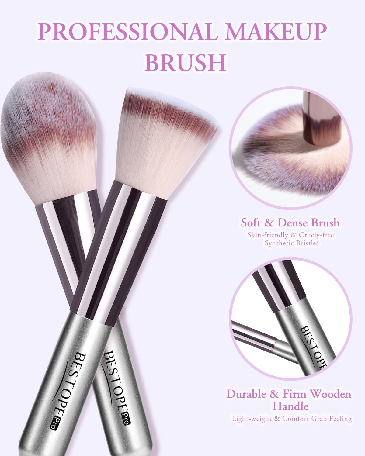 Makeup Brushes with Case, 20PCs Travel Makeup Brush Set, Foundation Concealer Blush Eyeshadow Brush Set Contour Powder Eyebrow Eyelash Brush Kit with Led Light Mirror Holder & 2 Powder Puff-Champagne