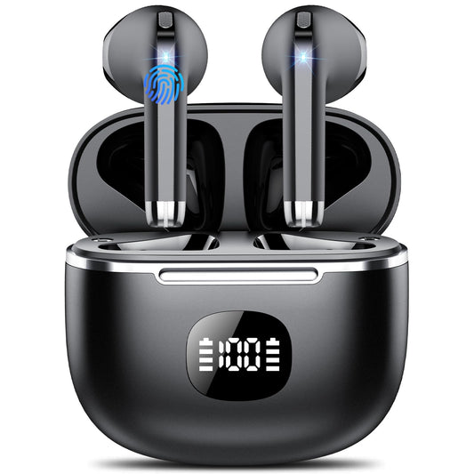 Wireless Earbuds, Bluetooth Headphones 5.3, 50H Playtime LED Display Deep Bass Ear Buds with 4 ENC Noise Cancelling Mic, IP7 Waterproof in-Ear Earphones for Phone Tablet Laptop Sports