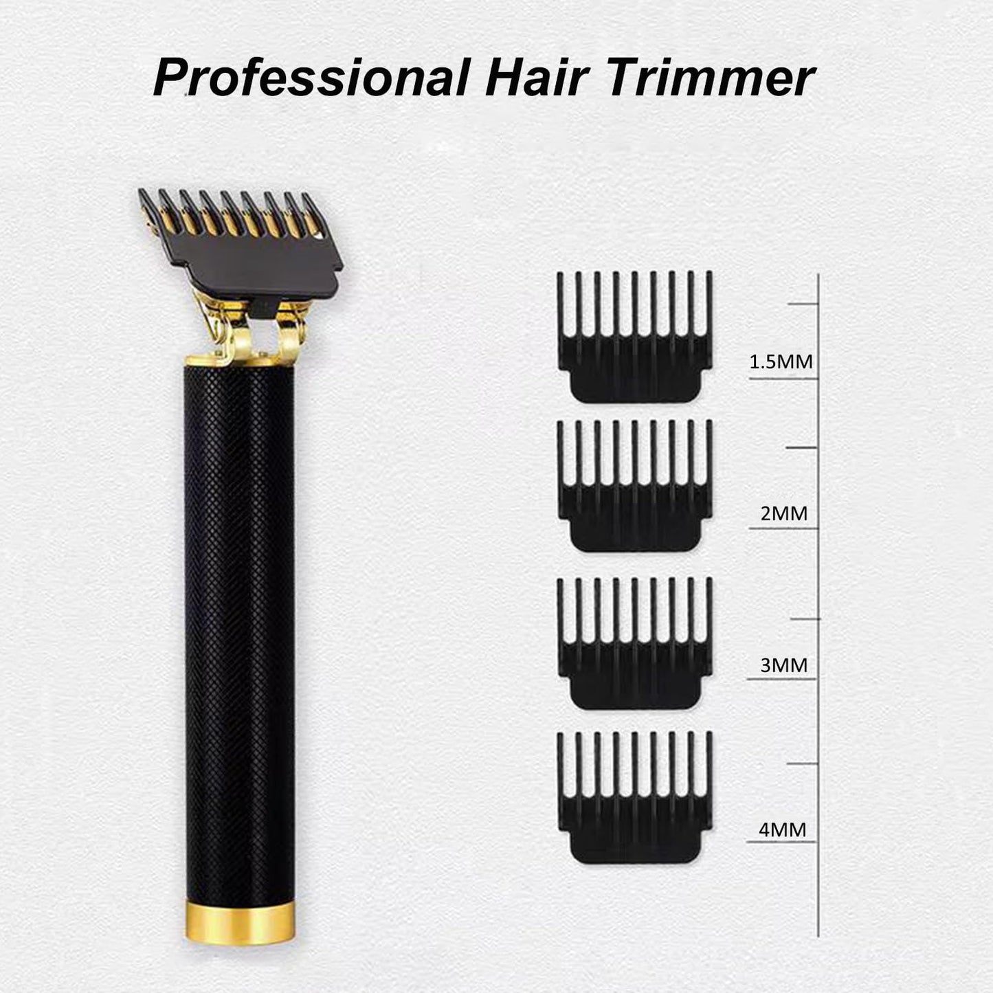 PXLISIE Professional Cordless Hair Trimmer, Hair Clippers for Men T Blade Trimmer Zero Gapped Trimmer Rechargeable Beard Trimmer Shaver Hair Cutting Kit with Ear Spoon Tool Set, Black